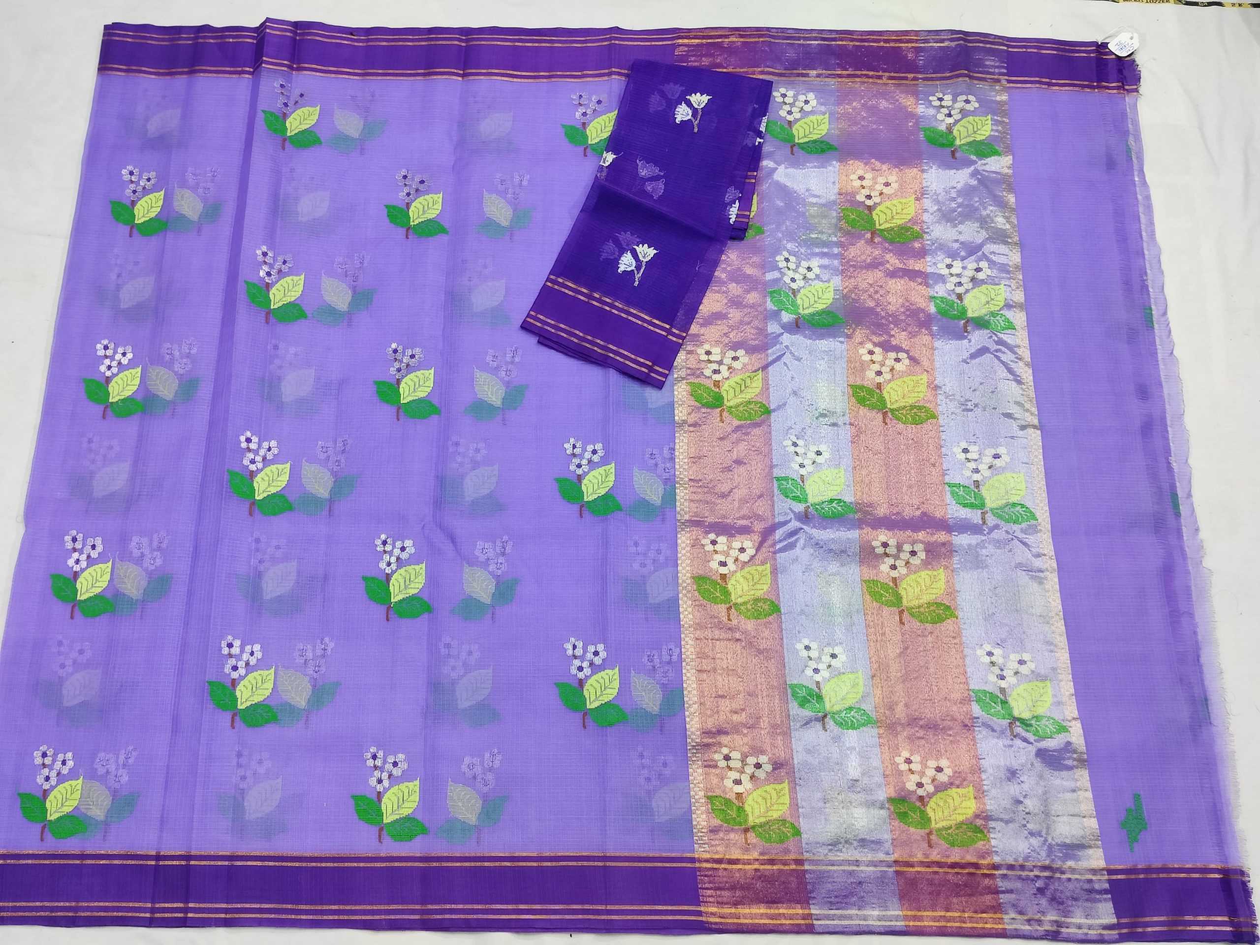 PURE ZARIKOTA HANDLOOM BUTA SAREE WITH BLOUSE B2054 - Image 4