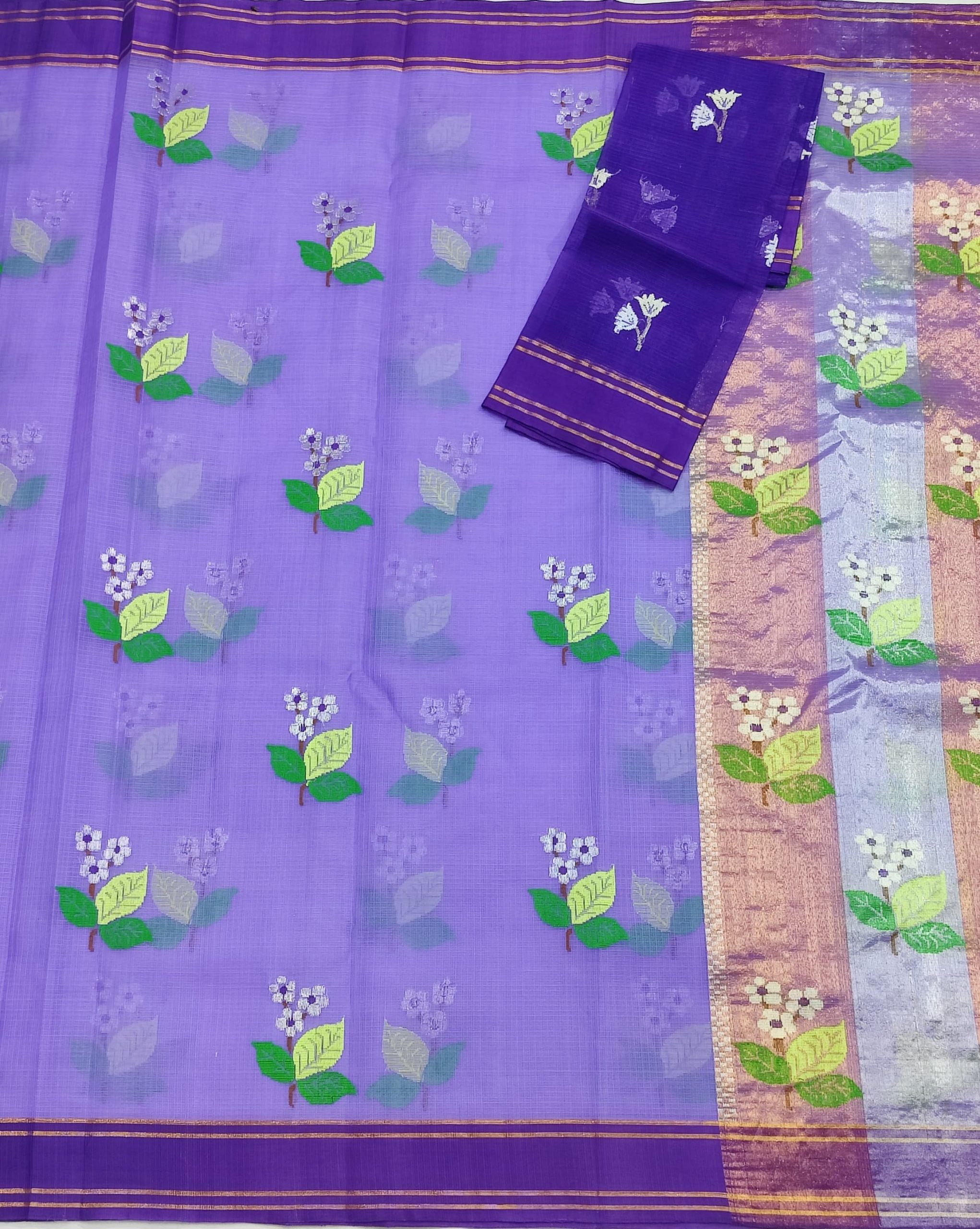 PURE ZARIKOTA HANDLOOM BUTA SAREE WITH BLOUSE B2054 - Image 3