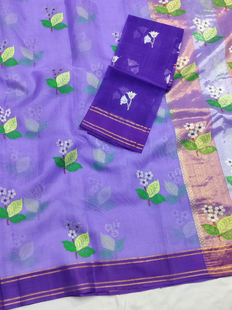 PURE ZARIKOTA HANDLOOM BUTA SAREE WITH BLOUSE B2054 - Image 2