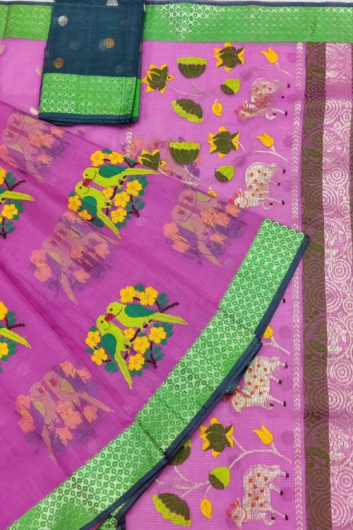 PURE BOTH SIDE KANCHI BORDER ZARIKOTA HANDLOOM SAREE K-48