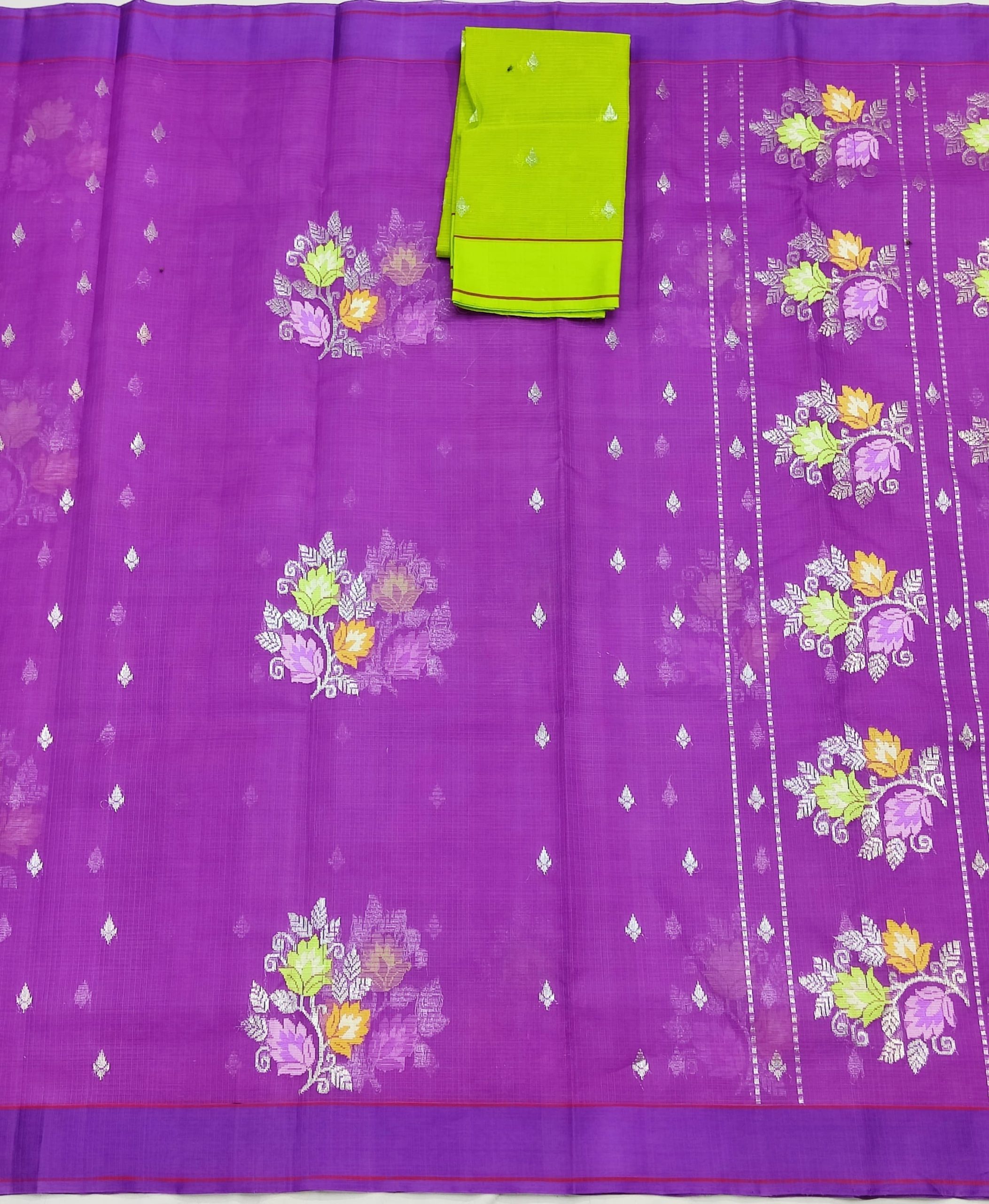 PURE ZARIKOTA HANDLOOM BUTA SAREE WITH BLOUSE B2052 - Image 3