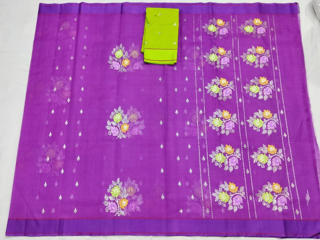 PURE ZARIKOTA HANDLOOM BUTA SAREE WITH BLOUSE B2052 - Image 4