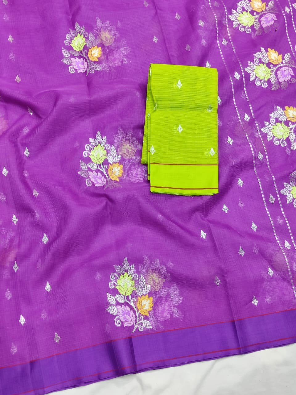 PURE ZARIKOTA HANDLOOM BUTA SAREE WITH BLOUSE B2052 - Image 2