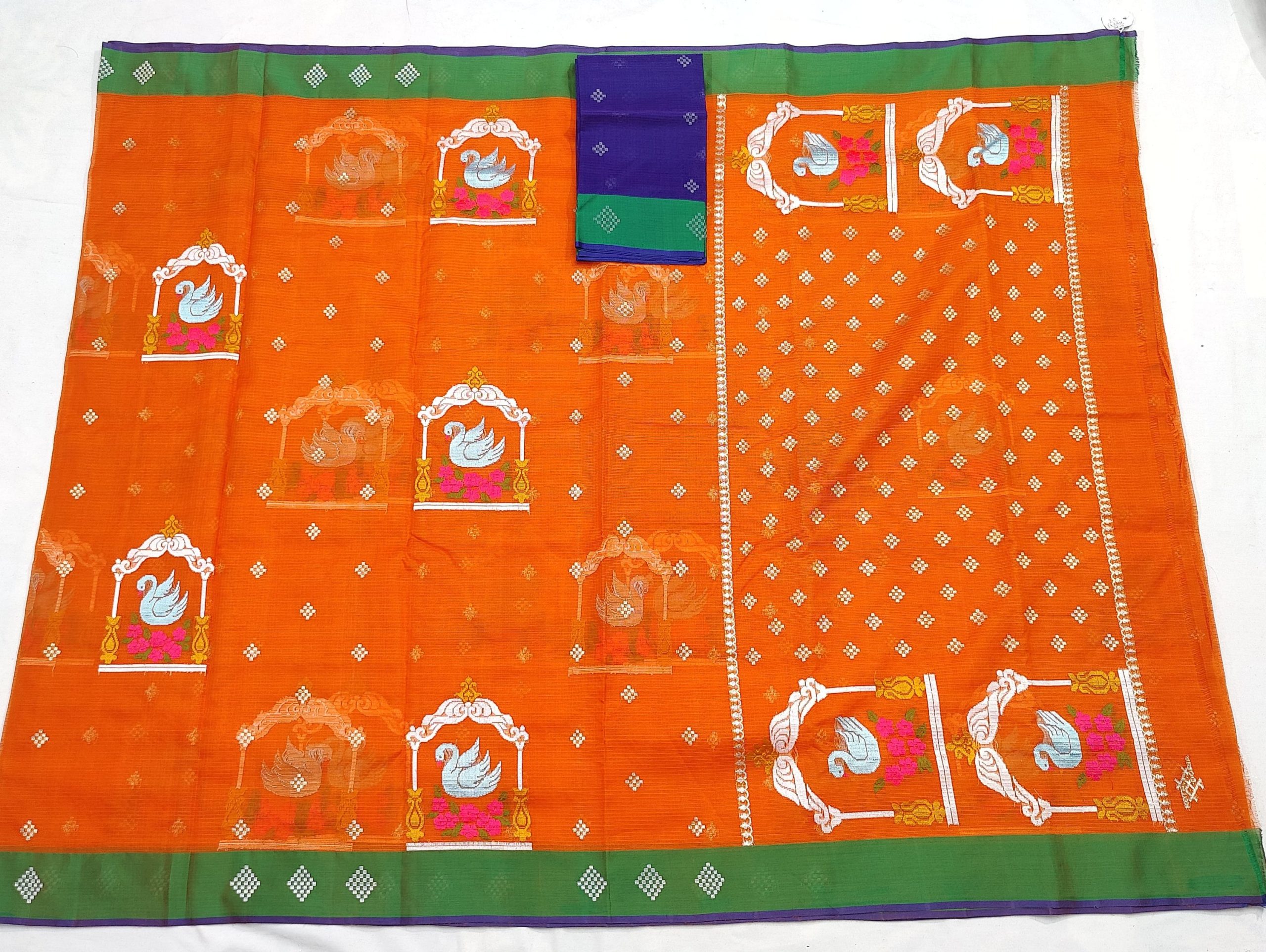 PURE ZARIKOTA HANDLOOM BUTA SAREE WITH BLOUSE B2049 - Image 4