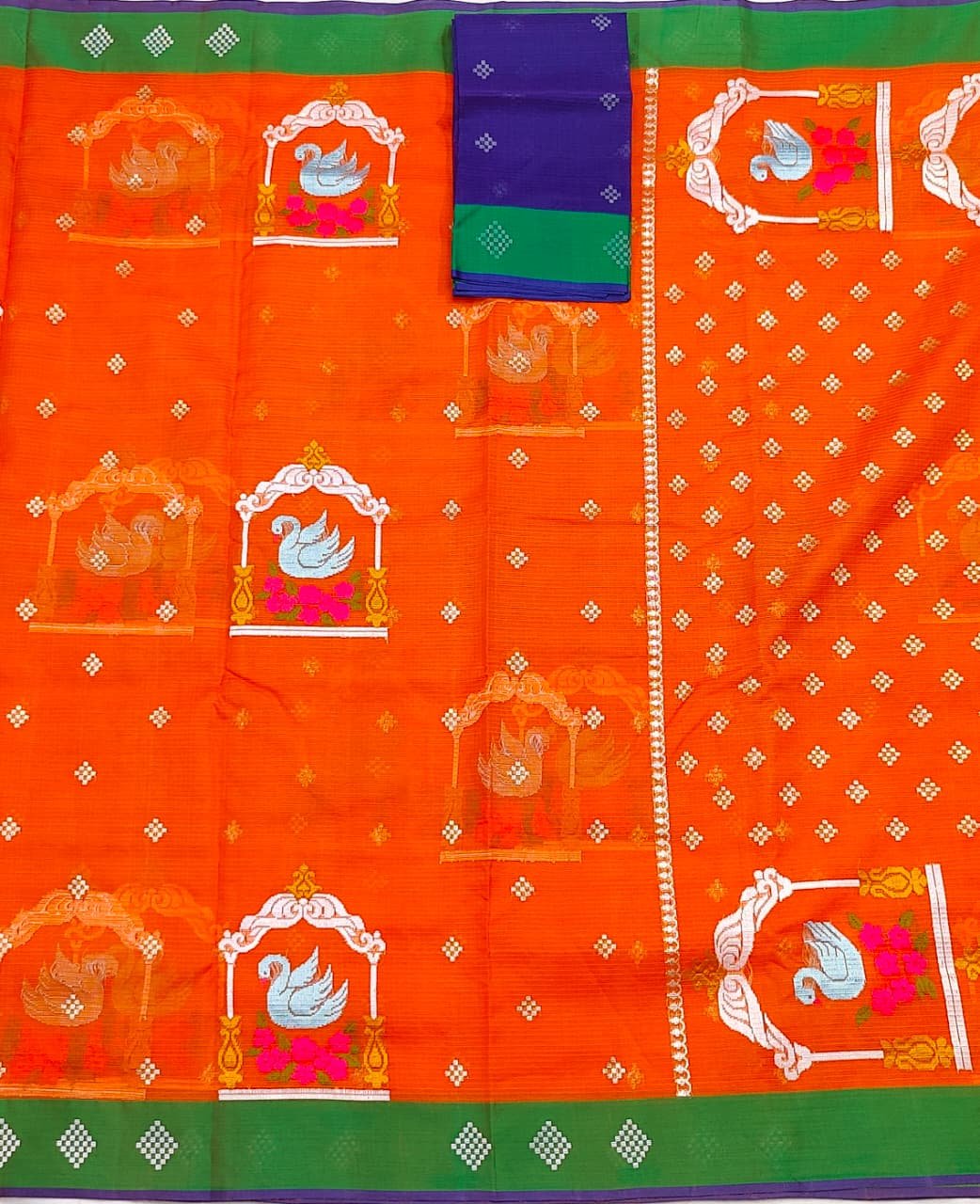 PURE ZARIKOTA HANDLOOM BUTA SAREE WITH BLOUSE B2049 - Image 3