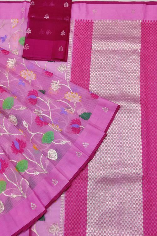 PURE ALL OVER JAAL ZARIKOTA HANDLOOM SAREE WITH BLOUSE_J645