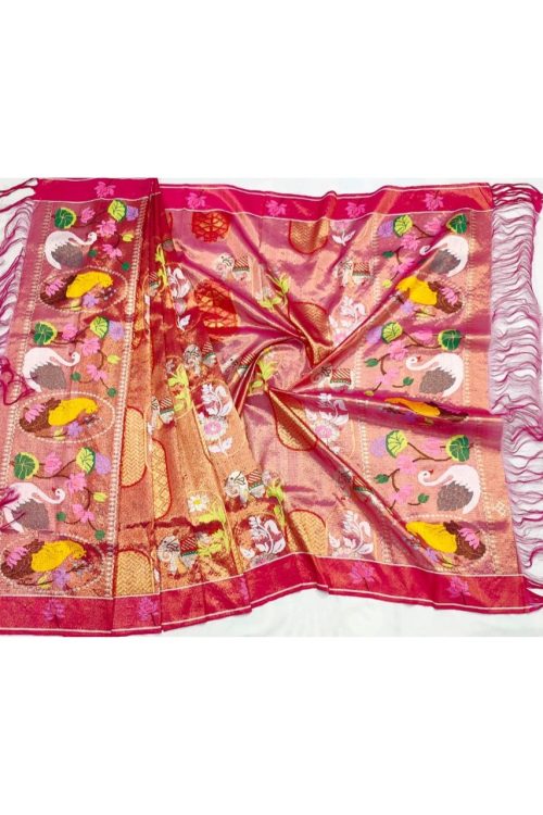 PURE GOLD DUBBLE TISSUE ALL OVER JAAL ZARIKOTA HANDLOOM DUPATTA D-251