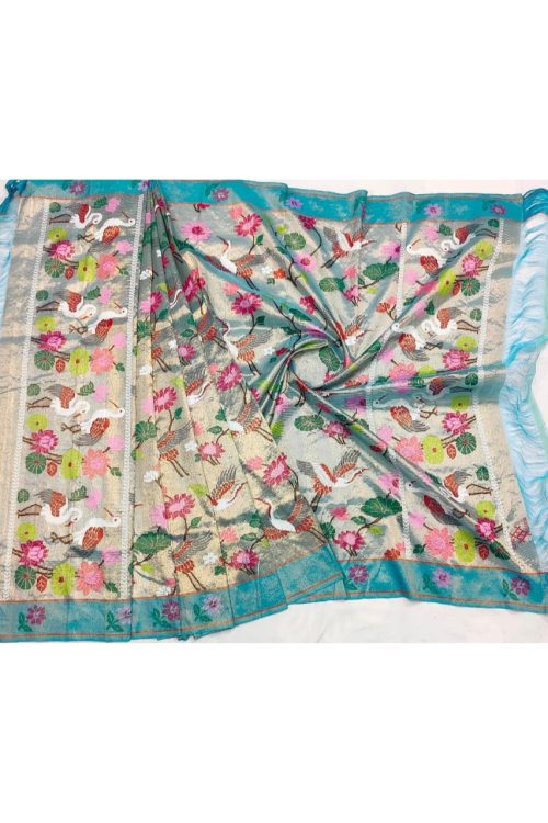 PURE GOLD DUBBLE TISSUE ALL OVER JAAL ZARIKOTA HANDLOOM DUPATTA D-250