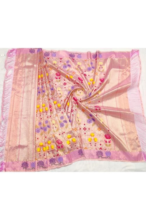 PURE GOLD DUBBLE TISSUE ALL OVER JAAL ZARIKOTA HANDLOOM DUPATTA D-249