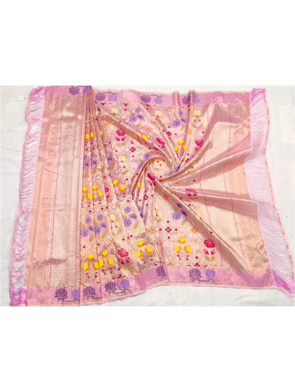 PURE GOLD DUBBLE TISSUE ALL OVER JAAL ZARIKOTA HANDLOOM DUPATTA D-249