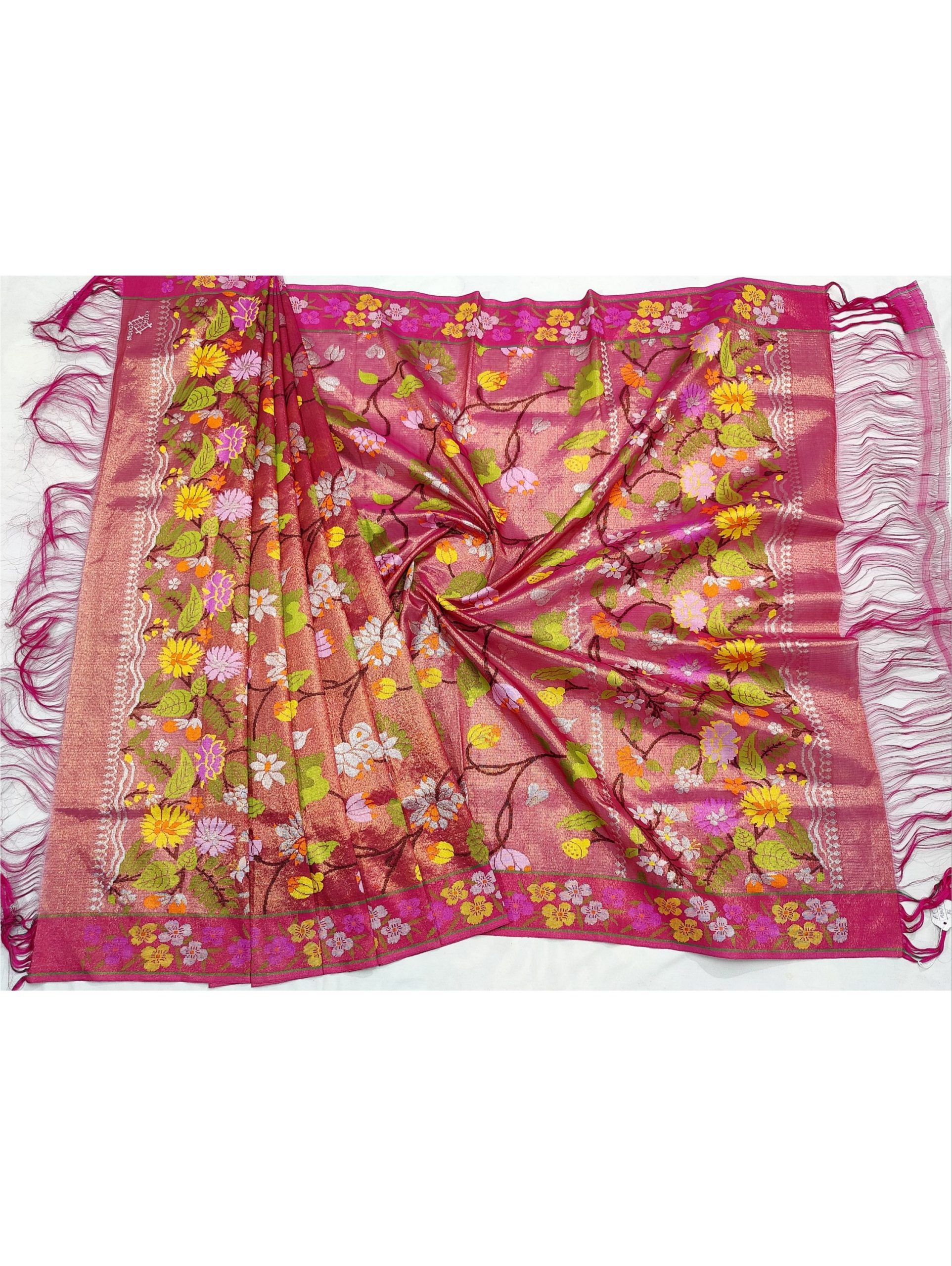 PURE GOLD DUBBLE TISSUE ALL OVER JAAL WITH BOTH SIDE PAITHANI BORDER ZARIKOTA HANDLOOM DUPATTA D-248